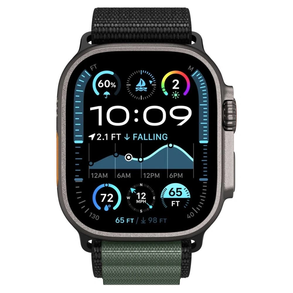 Spigen WBF1 Szíj Apple Watch 6/7/8/9/10/SE/Ultra 1/2 44/45/46/49mm Fekete/zöld - 4
