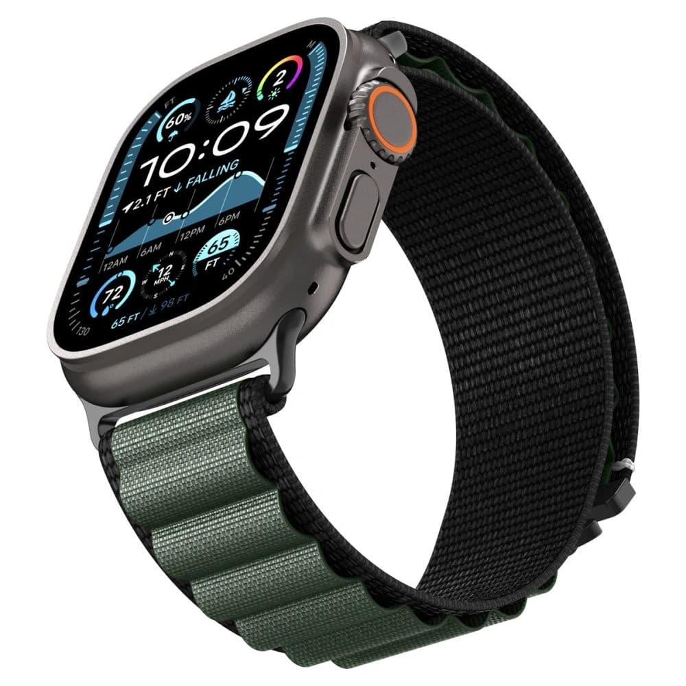 Spigen WBF1 Szíj Apple Watch 6/7/8/9/10/SE/Ultra 1/2 44/45/46/49mm Fekete/zöld - 8