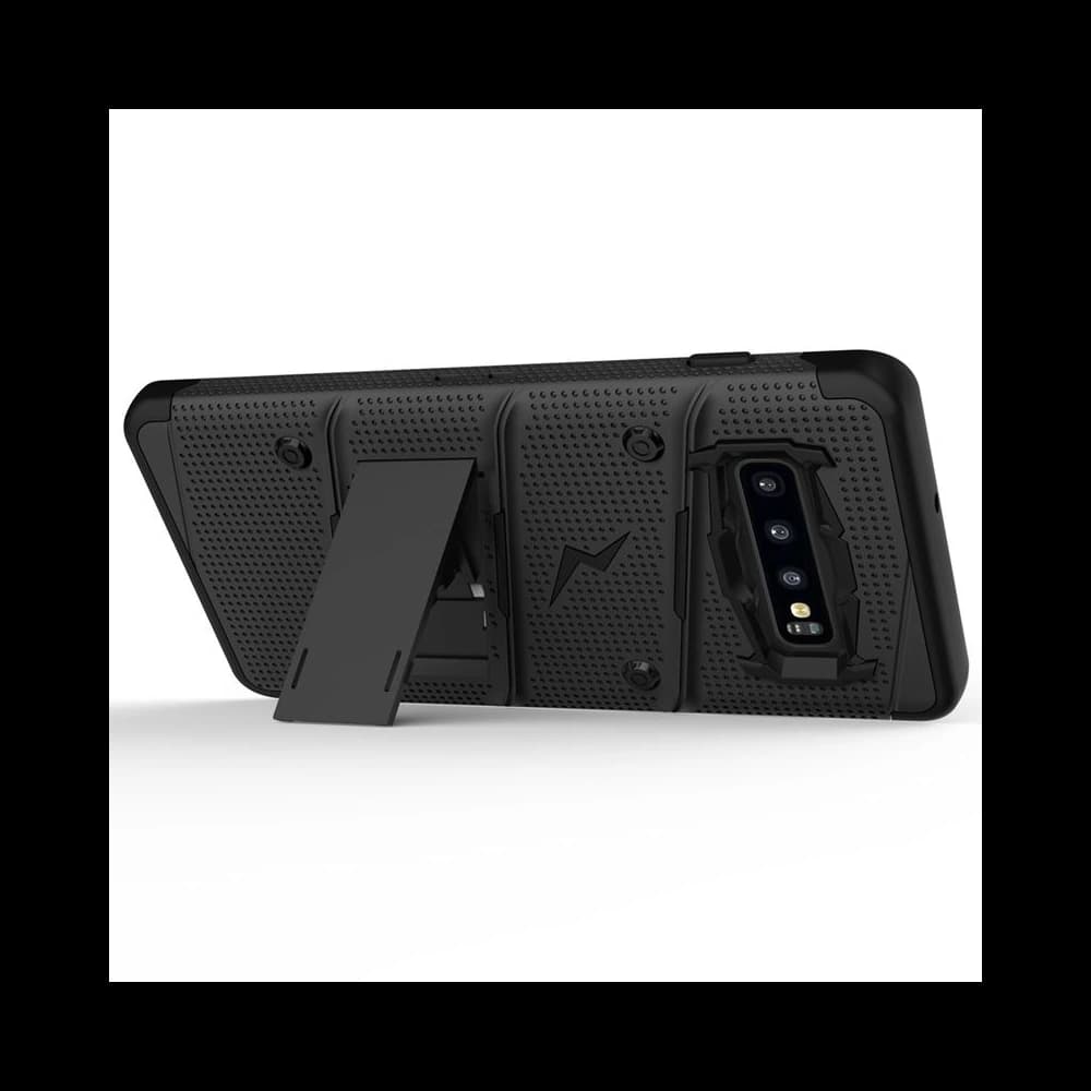 Zizo Bolt Cover - Case for Samsung Galaxy S10 & Kickstand and Holster (Black/Black) - 6