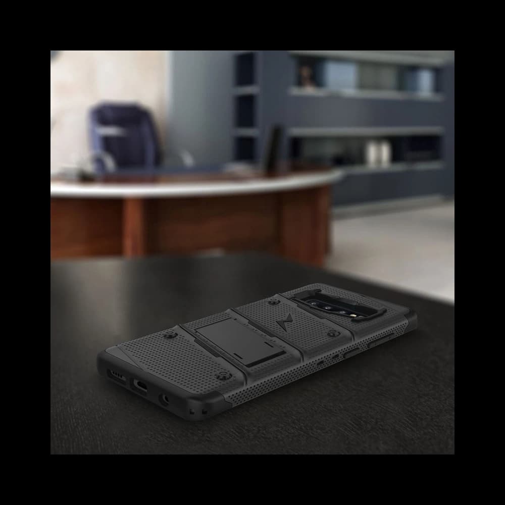 Zizo Bolt Cover - Case for Samsung Galaxy S10 & Kickstand and Holster (Black/Black) - 8