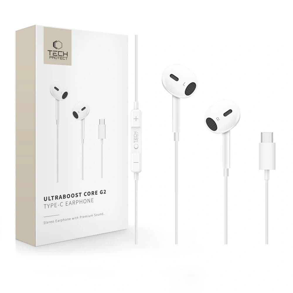 Tech-Protect Ultraboost USB-C Earphone Core G2 White - 1