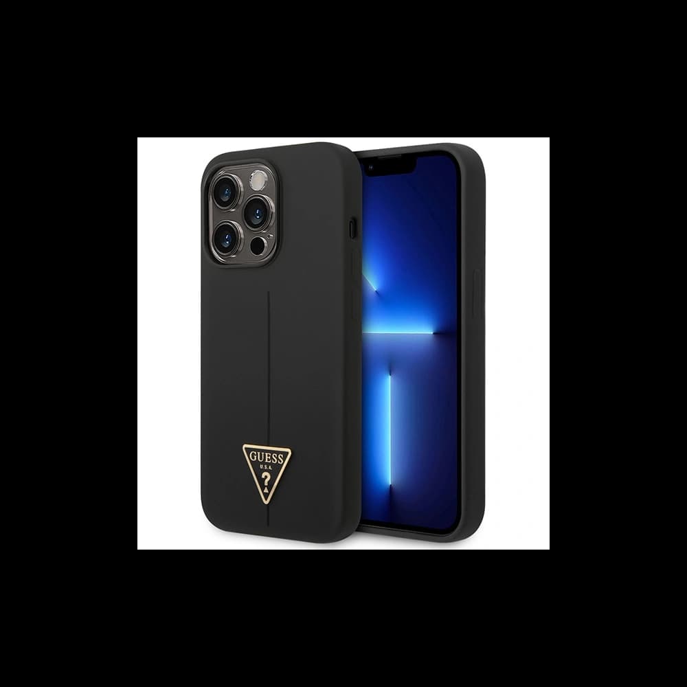 [CR] Guess GUHCP14XSLTGK Apple iPhone 14 Pro Max black hardcase Silicone Triangle - 1