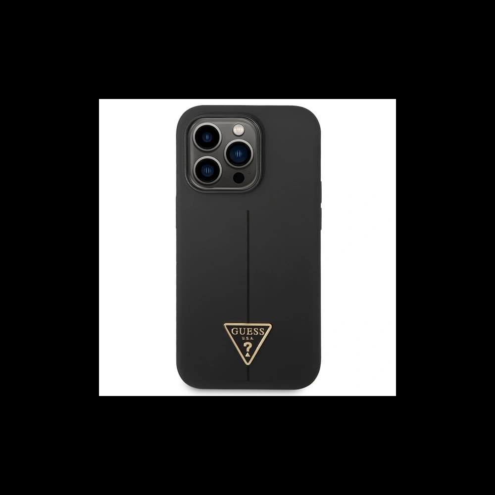 [CR] Guess GUHCP14XSLTGK Apple iPhone 14 Pro Max black hardcase Silicone Triangle - 3