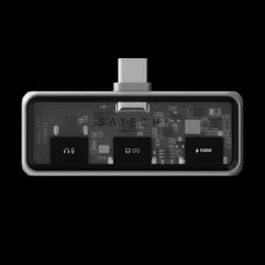 Satechi Mobile XR Hub Audio-val, USB-C / USB-C PD 100W, USB-C DP 1.4 4K@60Hz, 3.5mm Jack szürke