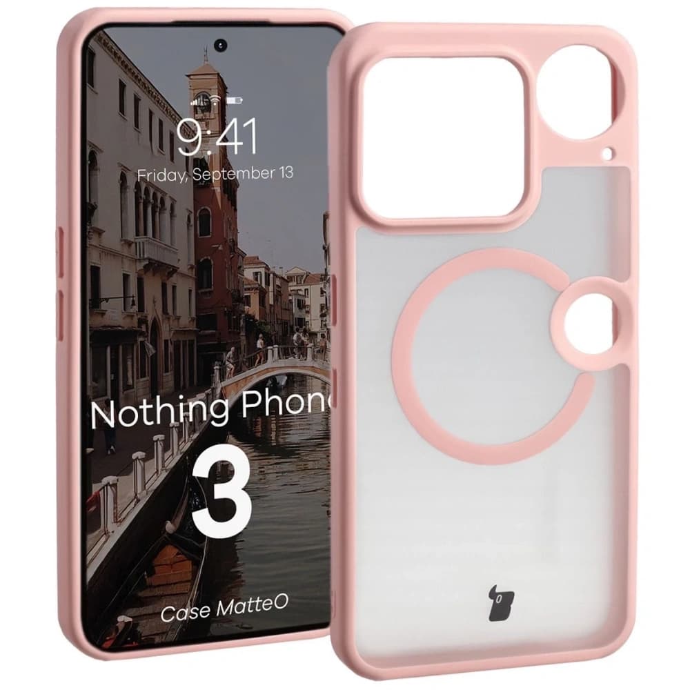 Bizon Case MatteO Magnetic Nothing Phone (3) rauchiges hellrosa - 1