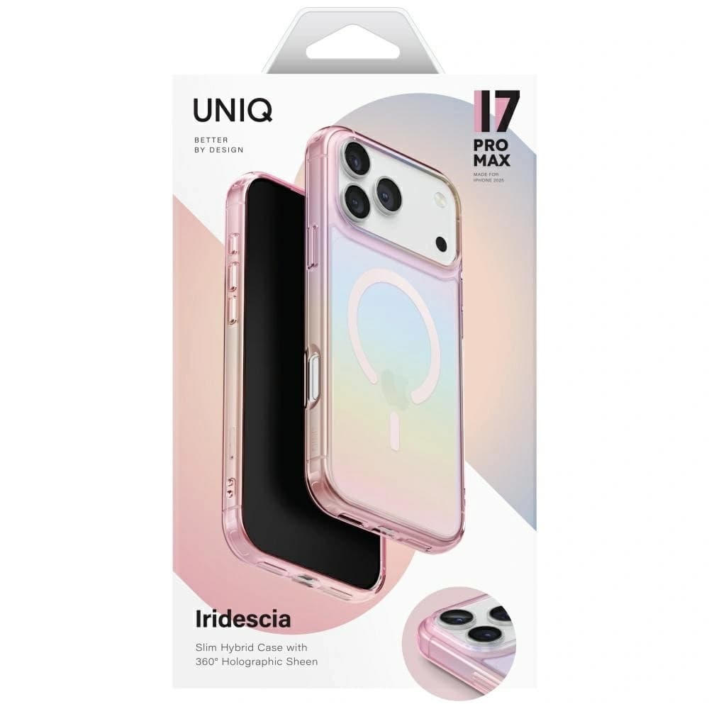 UNIQ Iridescia Apple iPhone 17 Pro Max Magclick Ladegerät pinker Prisma - 6