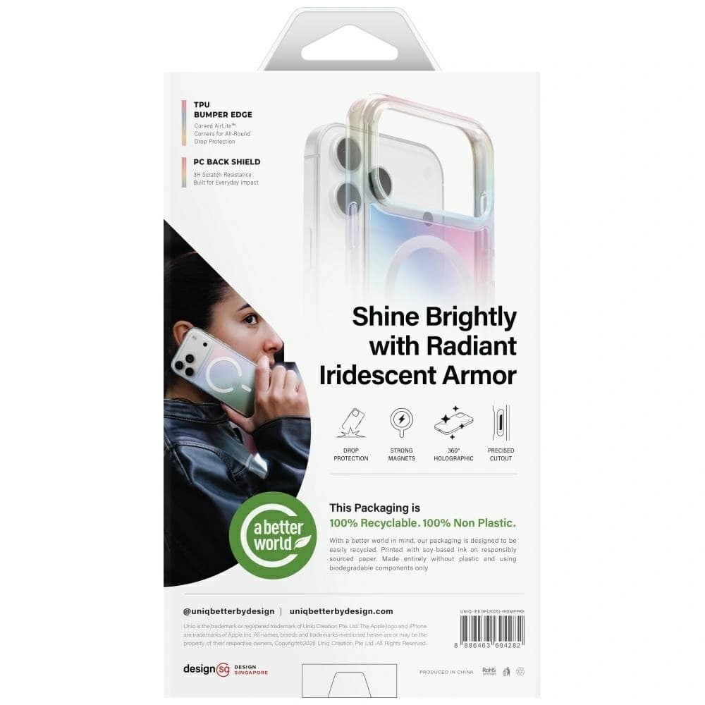 UNIQ Iridescia Apple iPhone 17 Pro Max Magclick Ladegerät pinker Prisma - 7