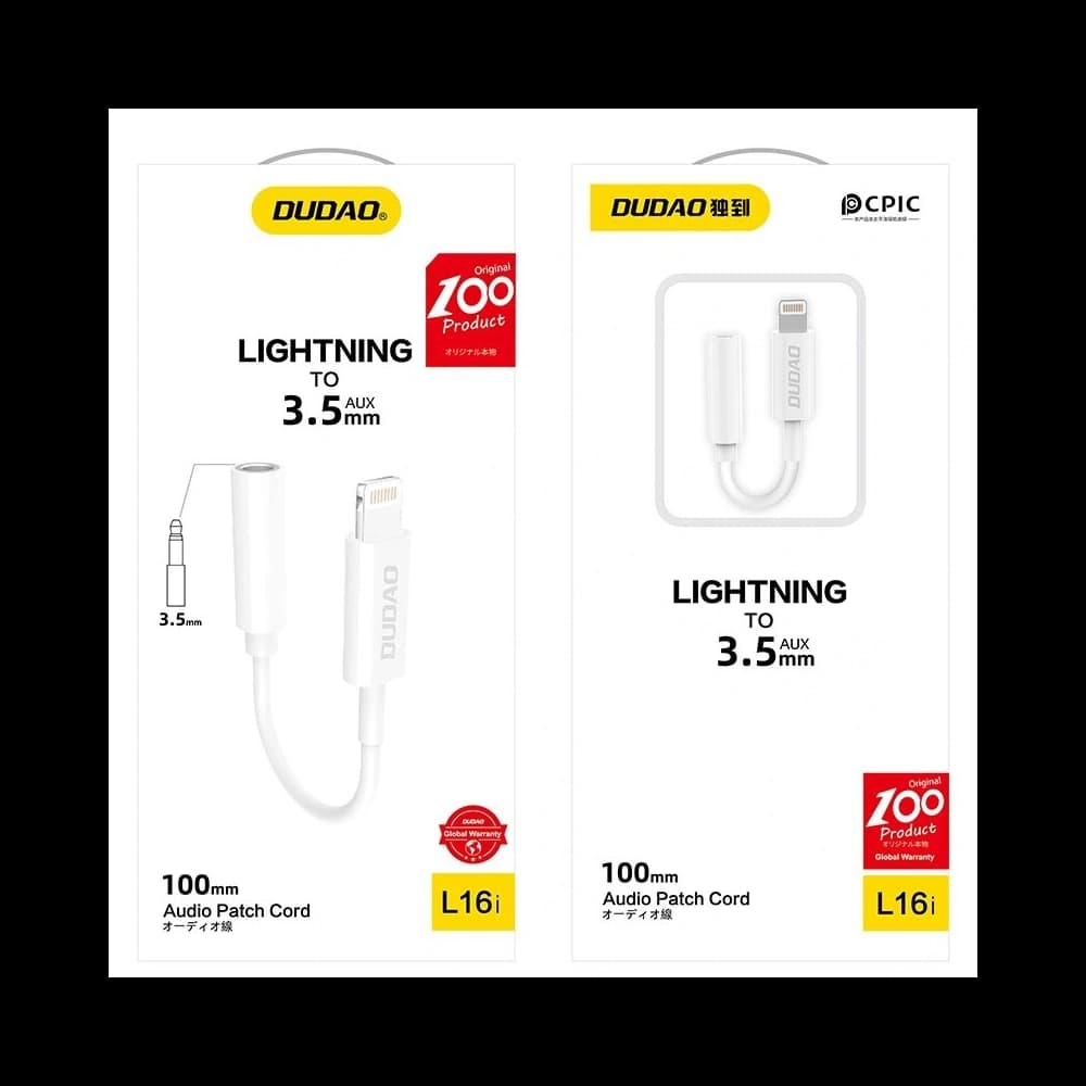 DUDAO L16i audio adapter Lightning / mini jack 3.5mm white - 5