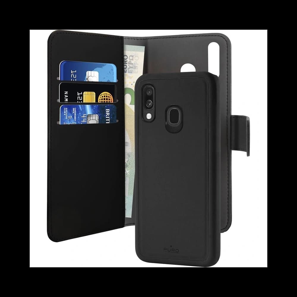 Etui PURO Wallet Detachable 2w1 Samsung Galaxy A40 (czarny) - 1