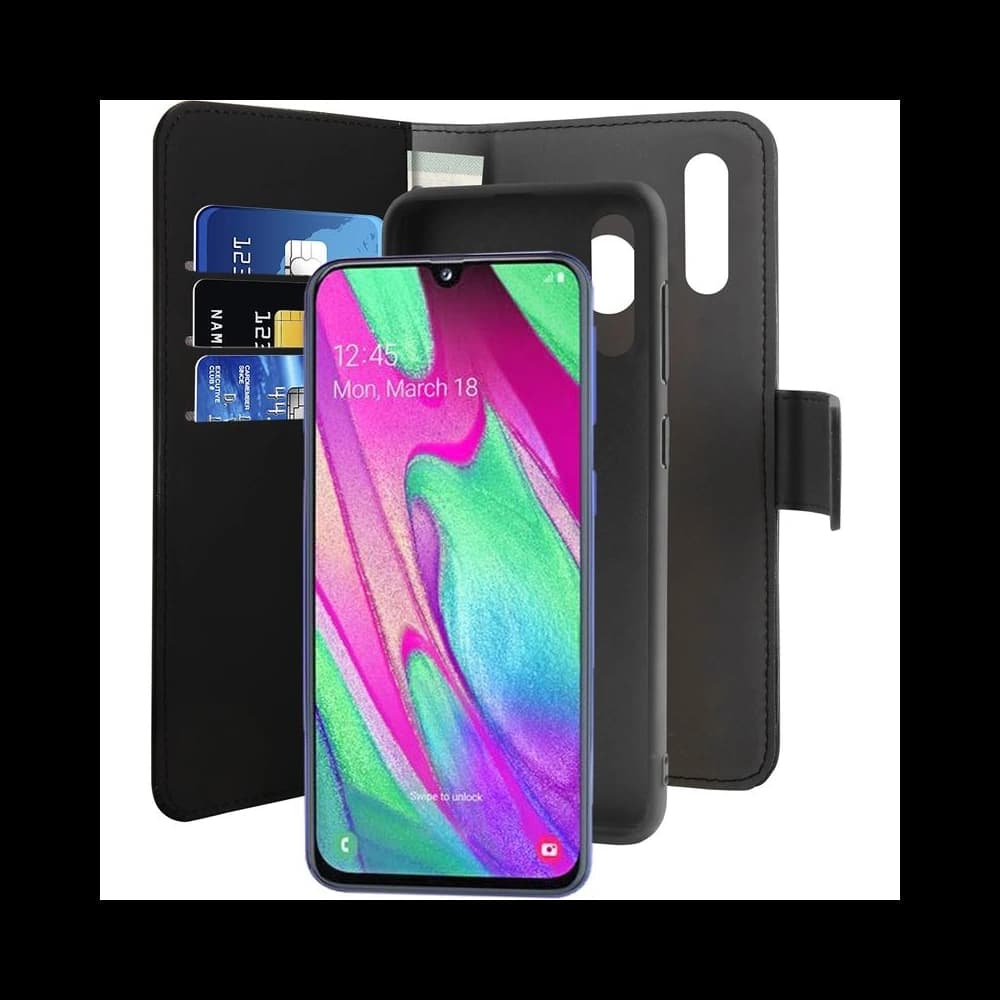 Etui PURO Wallet Detachable 2w1 Samsung Galaxy A40 (czarny) - 2