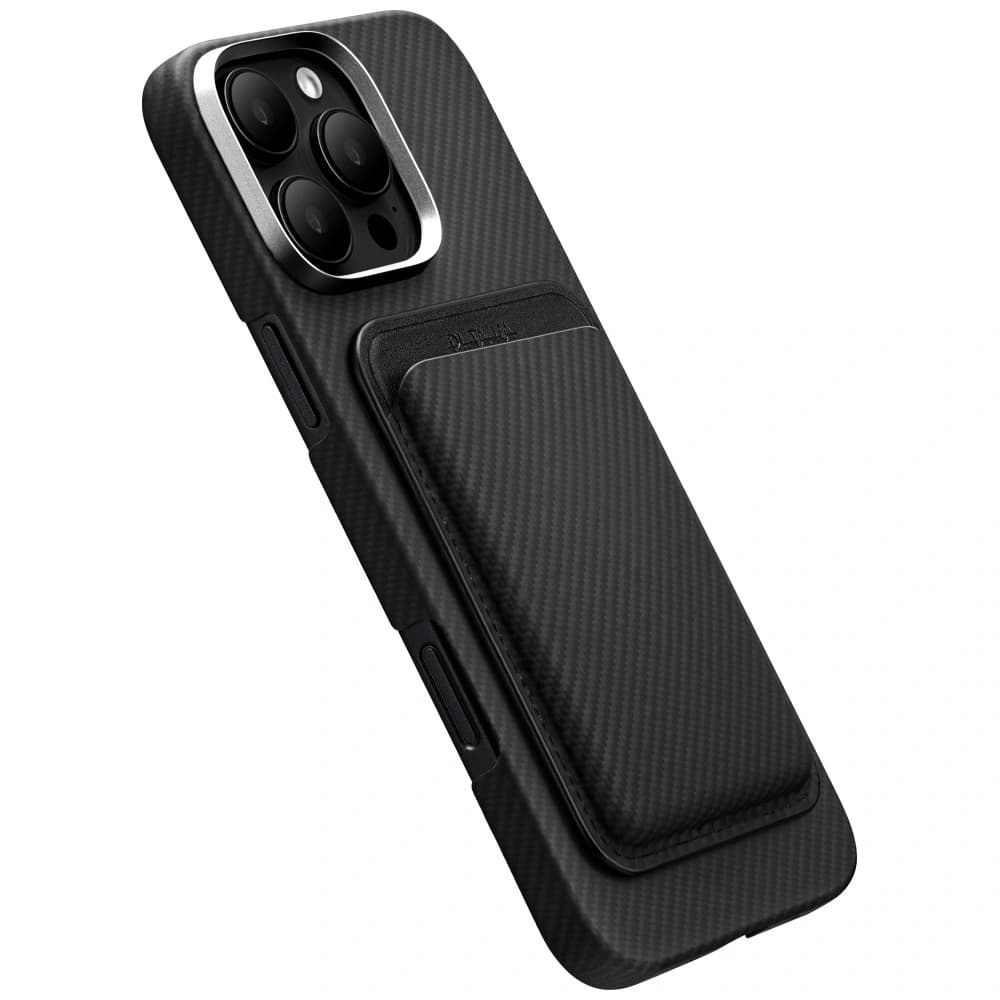 PITAKA Woven Magnetic Wallet MagSafe black grey - 3