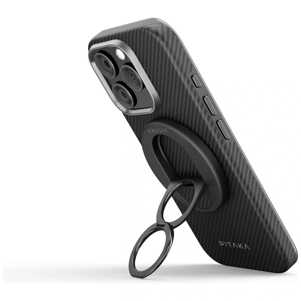 PITAKA MagEZ Grip 3 MagSafe mágneses ujjfogó állvány funkcióval Fekete Szürke - 2
