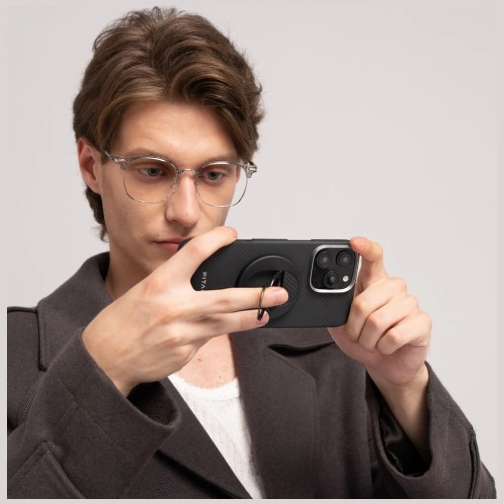 PITAKA MagEZ Grip 3 MagSafe mágneses ujjfogó állvány funkcióval Fekete Szürke - 8