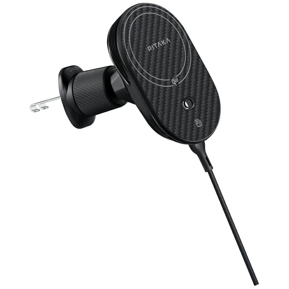 Uchwyt samochodowy z ładowarką bezprzewodową PITAKA MagEZ Pro 2 Qi2 15W NFC MagSafe czarno szary - 6