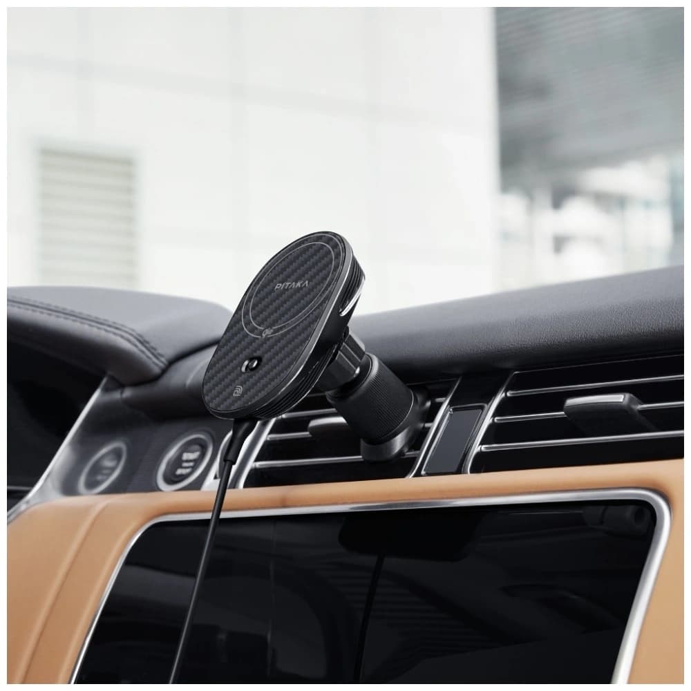 Uchwyt samochodowy z ładowarką bezprzewodową PITAKA MagEZ Pro 2 Qi2 15W NFC MagSafe czarno szary - 7