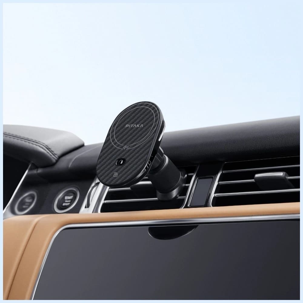 Uchwyt samochodowy z ładowarką bezprzewodową PITAKA MagEZ Pro 2 Qi2 15W NFC MagSafe czarno szary - 10