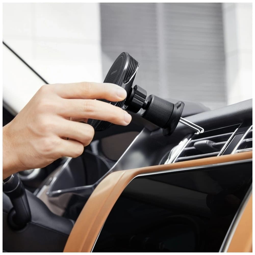 Uchwyt samochodowy z ładowarką bezprzewodową PITAKA MagEZ Pro 2 Qi2 15W NFC MagSafe czarno szary - 13