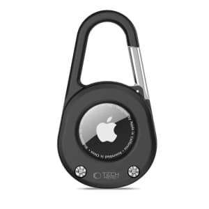 Tech-Protect Slidelock Karabiner Schlüsselanhänger Apple AirTag 1 / 2 Schwarz