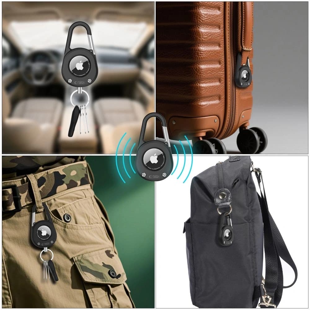 Tech-Protect Slidelock Karabiner Schlüsselanhänger Apple AirTag 1 / 2 Schwarz - 8
