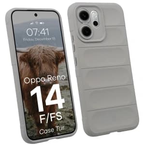Pancerne etui Bizon Case Tur do Oppo Reno 14 F / 14 FS jasnoszare