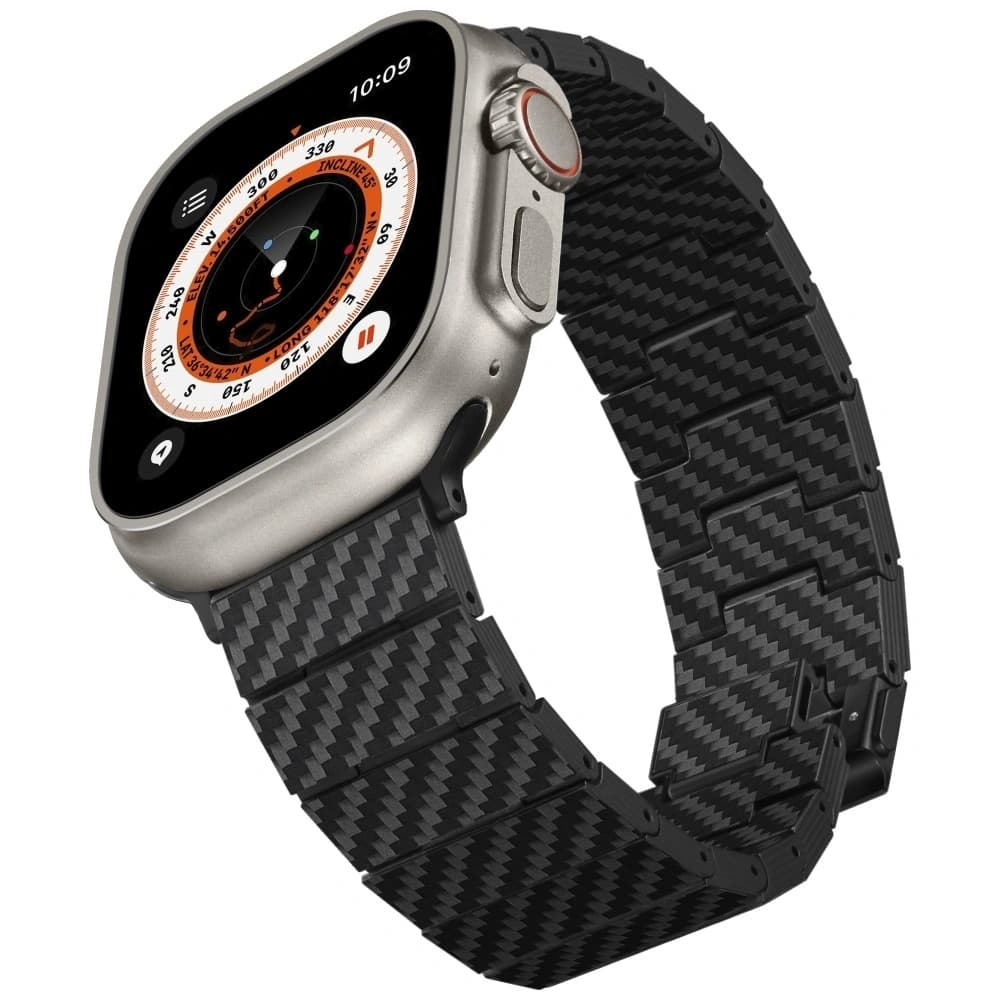 PITAKA Szénszálas Modern Apple Watch 1/2/3/4/5/6/7/8/9/10/11/SE/SE 3/Ultra/Ultra 2/Ultra 3 fekete szürke - 4