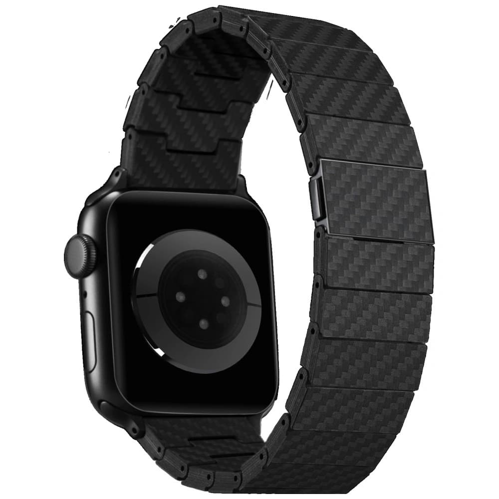 PITAKA Szénszálas Modern Apple Watch 1/2/3/4/5/6/7/8/9/10/11/SE/SE 3/Ultra/Ultra 2/Ultra 3 fekete szürke - 5