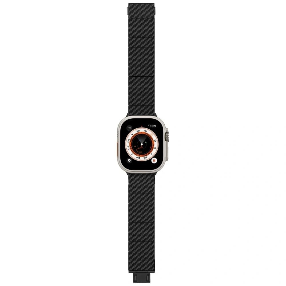 PITAKA Szénszálas Modern Apple Watch 1/2/3/4/5/6/7/8/9/10/11/SE/SE 3/Ultra/Ultra 2/Ultra 3 fekete szürke - 7