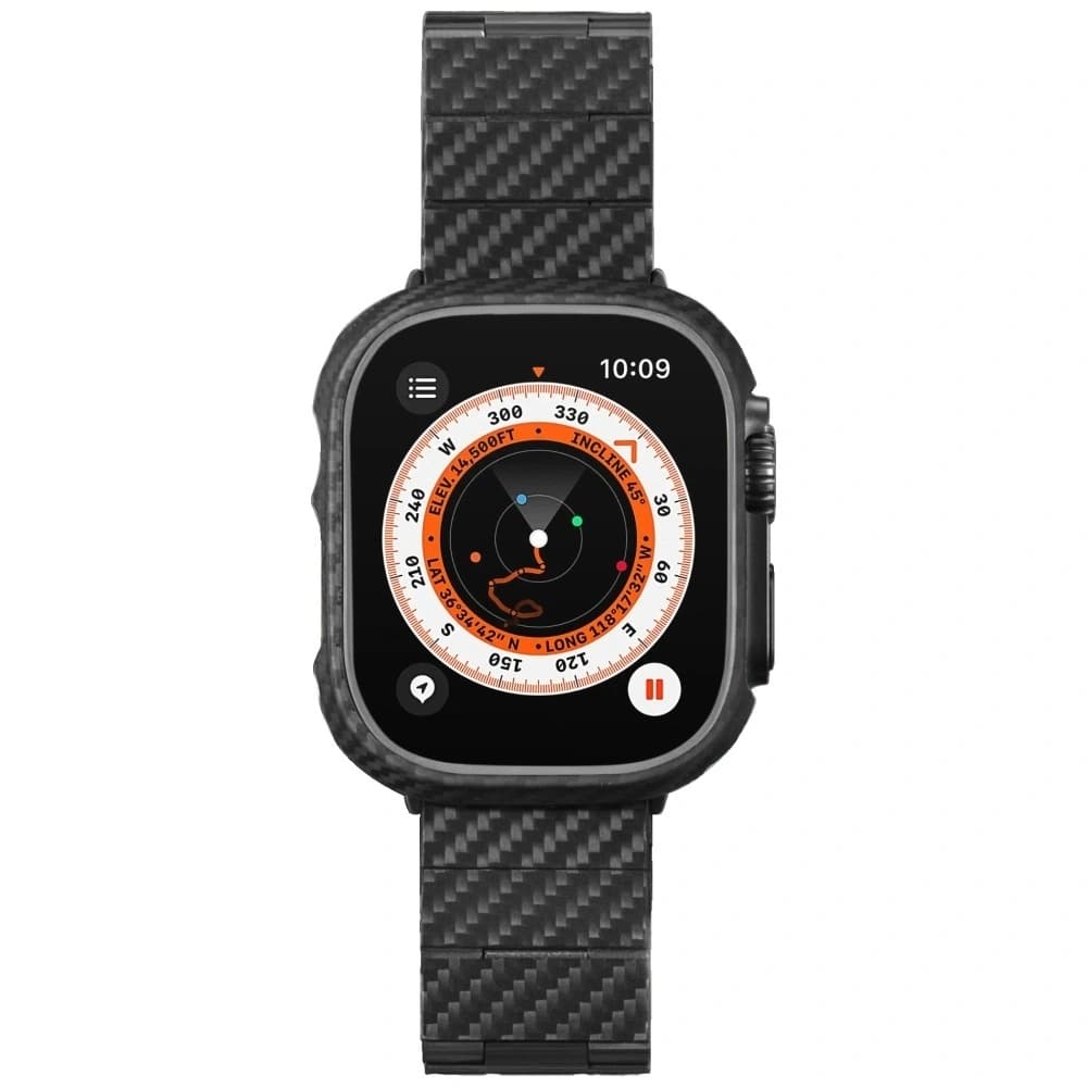 PITAKA Szénszálas Modern Apple Watch 1/2/3/4/5/6/7/8/9/10/11/SE/SE 3/Ultra/Ultra 2/Ultra 3 fekete szürke - 8