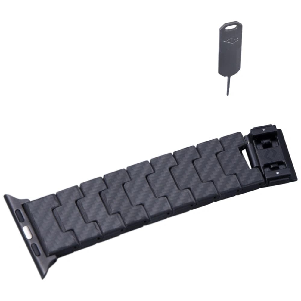 PITAKA Szénszálas Modern Apple Watch 1/2/3/4/5/6/7/8/9/10/11/SE/SE 3/Ultra/Ultra 2/Ultra 3 fekete szürke - 13