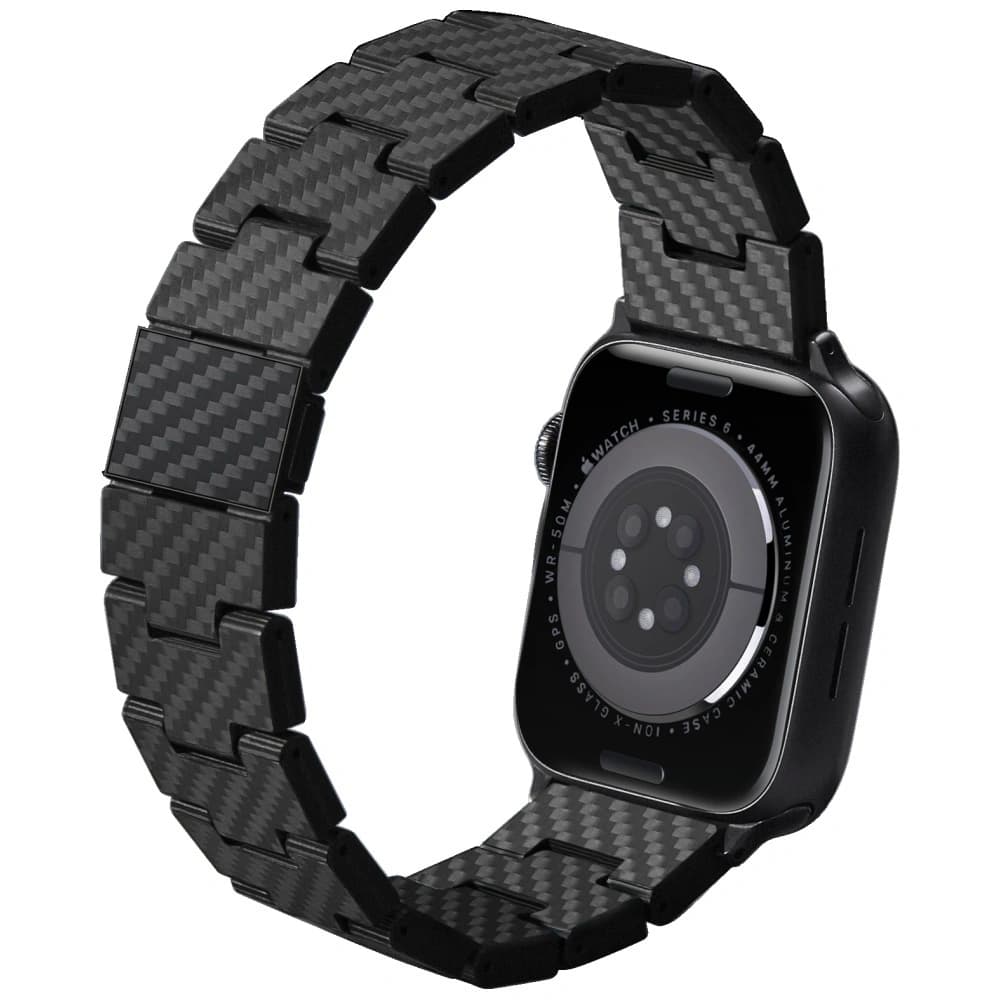 PITAKA Szénszálas Retro Apple Watch 1/2/3/4/5/6/7/8/9/10/11/SE/SE 3/Ultra/Ultra 2/Ultra 3 fekete szürke - 4