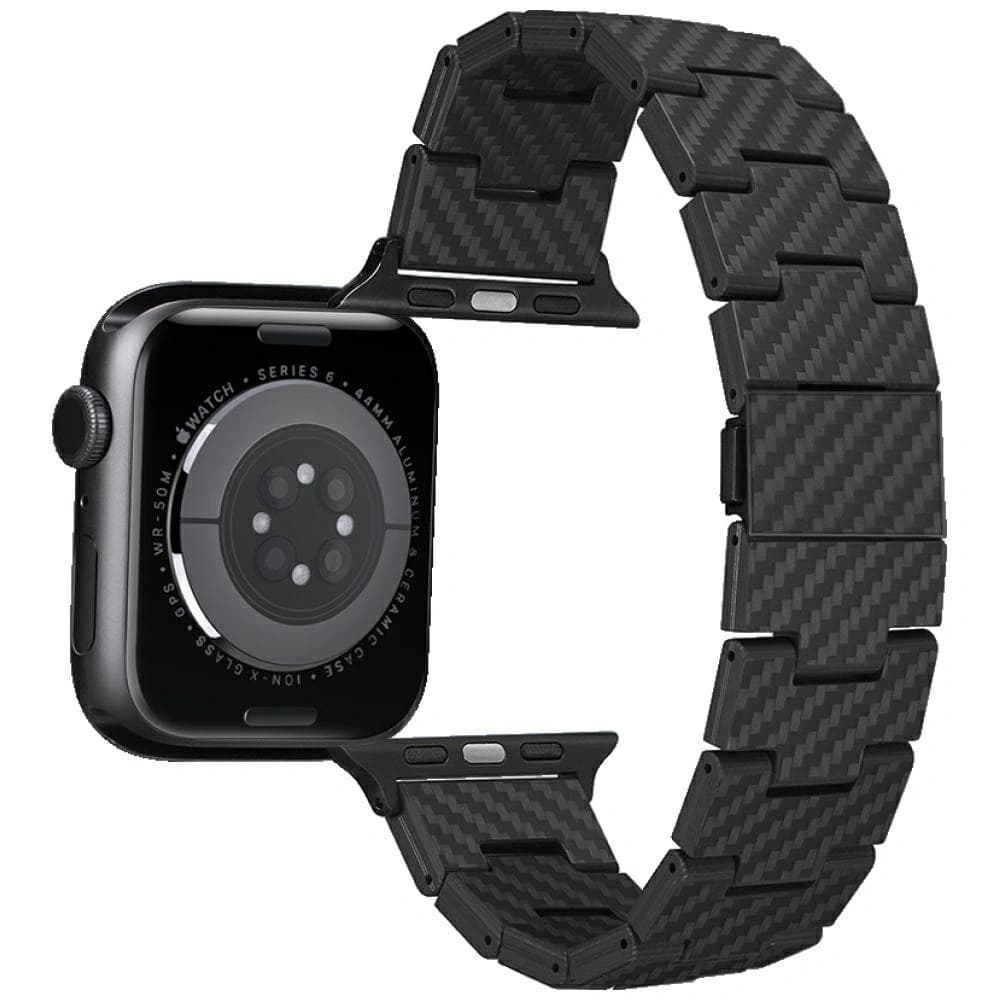 PITAKA Szénszálas Retro Apple Watch 1/2/3/4/5/6/7/8/9/10/11/SE/SE 3/Ultra/Ultra 2/Ultra 3 fekete szürke - 5