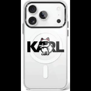 Karl Lagerfeld IML Choupette Skizze Logo MagSafe Apple iPhone 17 Pro klar