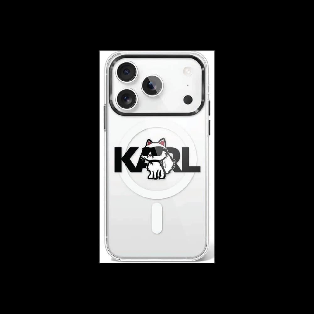 Karl Lagerfeld IML Choupette Skizze Logo MagSafe Apple iPhone 17 Pro klar - 1