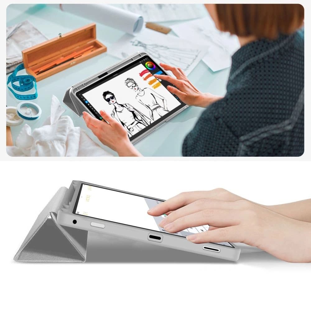 Tech-Protect SmartCase Pen Samsung Galaxy Tab S9 11.0 / S9 FE / S10 FE / S10 Lite 10.9 X710 / X716b / X510 / X516b / X520 / X526 / X400 / X406b Szürke - 9