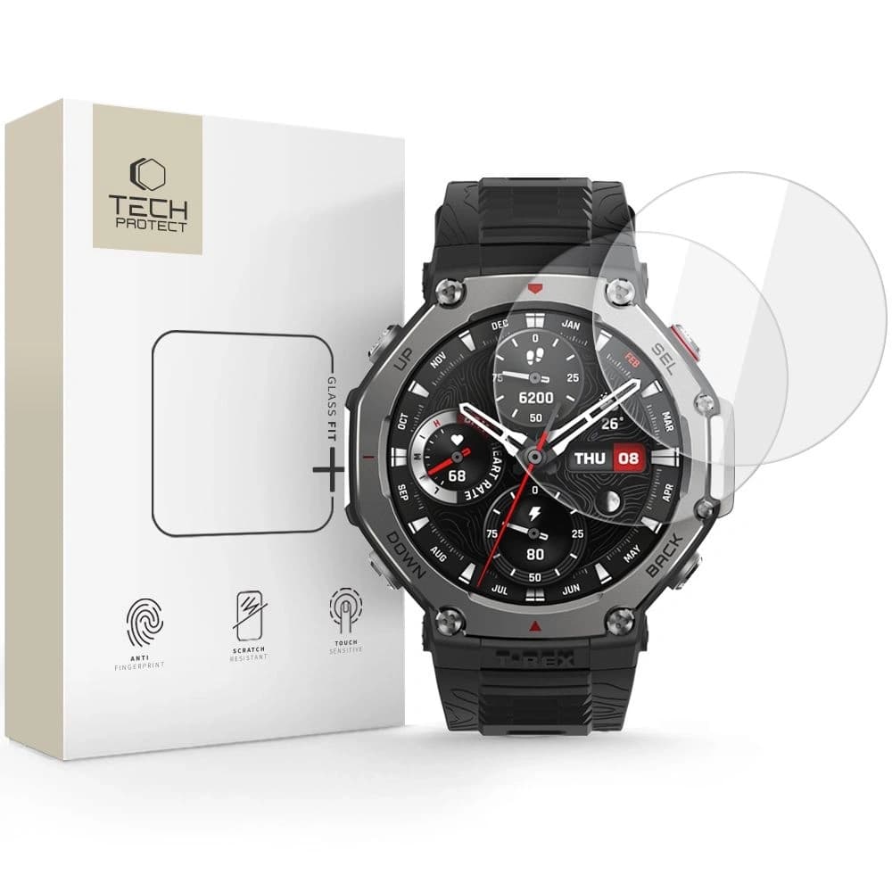 Tech-Protect Glass Fit+ Amazfit T-rex 3 Pro 48mm Klar [2 PACK] - 1