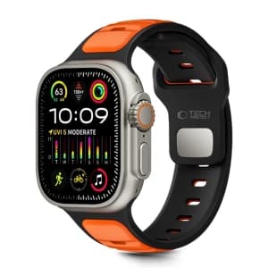 Tech-Protect IconBand vonal Apple Watch 8 / 9 / 10 / 11 / SE / Ultra 44/45/46/49mm Fekete/narancs