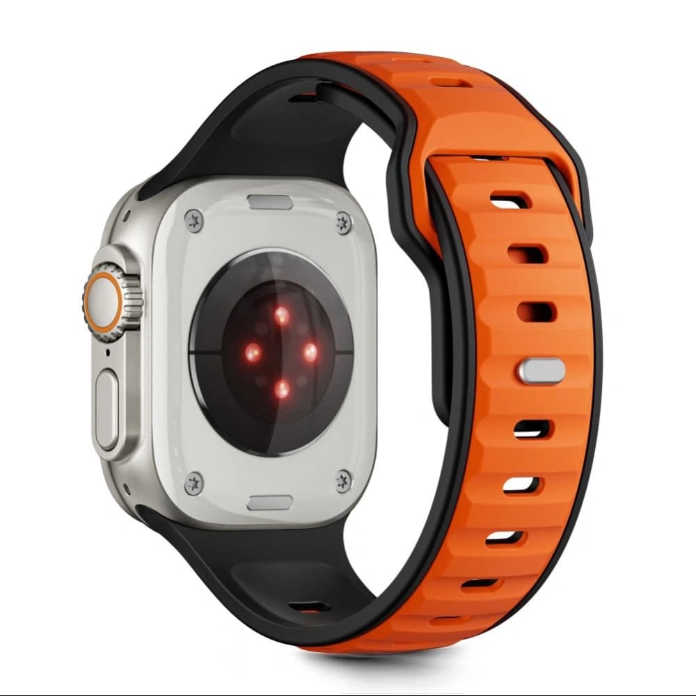 Tech-Protect IconBand vonal Apple Watch 8 / 9 / 10 / 11 / SE / Ultra 44/45/46/49mm Fekete/narancs - 2