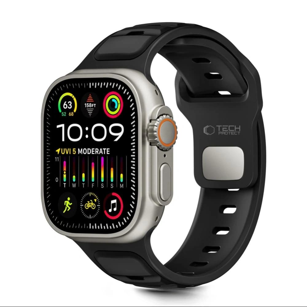 Tech-Protect IconBand vonal Apple Watch 8 / 9 / 10 / 11 / SE / Ultra 44/45/46/49mm Fekete / fekete - 1