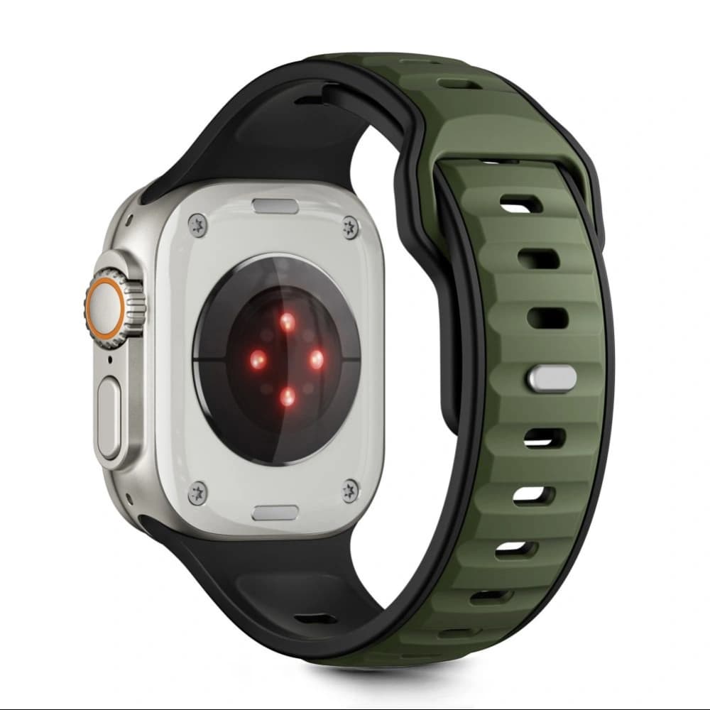 Tech-Protect IconBand vonal Apple Watch 8 / 9 / 10 / 11 / SE / Ultra 44/45/46/49mm Fekete/zöld - 2