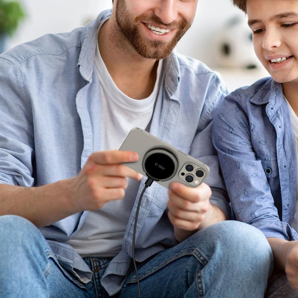 [CR] Tech-Protect QI15W-A33 Magnetischer MagSafe Wireless Charger Schwarz - 8