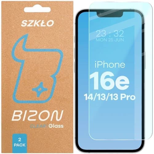 Bizon Glass Clear Duo iPhone 17e / 16e / 14 / 13 Pro / 13 [2 CSOMAG]