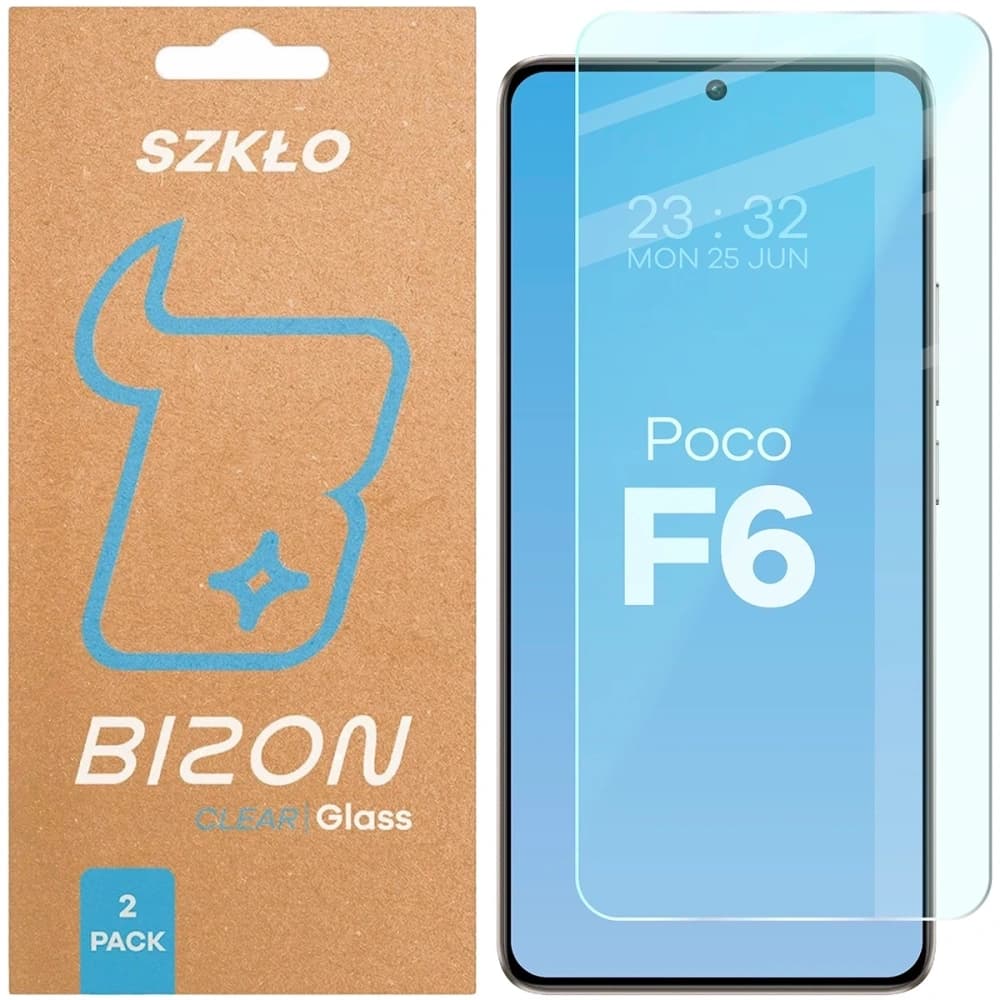Szkło hartowane Bizon Glass Clear Duo do Xiaomi POCO F6 [2 PACK] - 1
