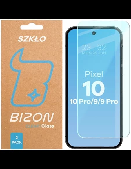 Szkło hartowane Bizon Glass Clear Duo do Google Pixel 10 / 10 Pro / 9 / 9 Pro [2 PACK]