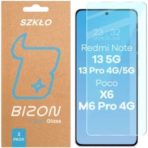 Bizon Glass Clear Duo Xiaomi POCO X6 / M6 Pro 4G / Redmi Note 13 5G / 13 Pro 4G/5G [2 PACK]