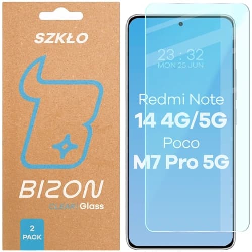 Bizon Üveg Átlátszó Duo Xiaomi Redmi Note 14 4G / 5G / POCO M7 Pro 5G [2 CSOMAG]
