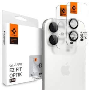 Spigen Optik Pro Glas.tr ez Fit Camera Protector Apple iPhone 16 / 16 Plus / 17 Silver [2 PACK]