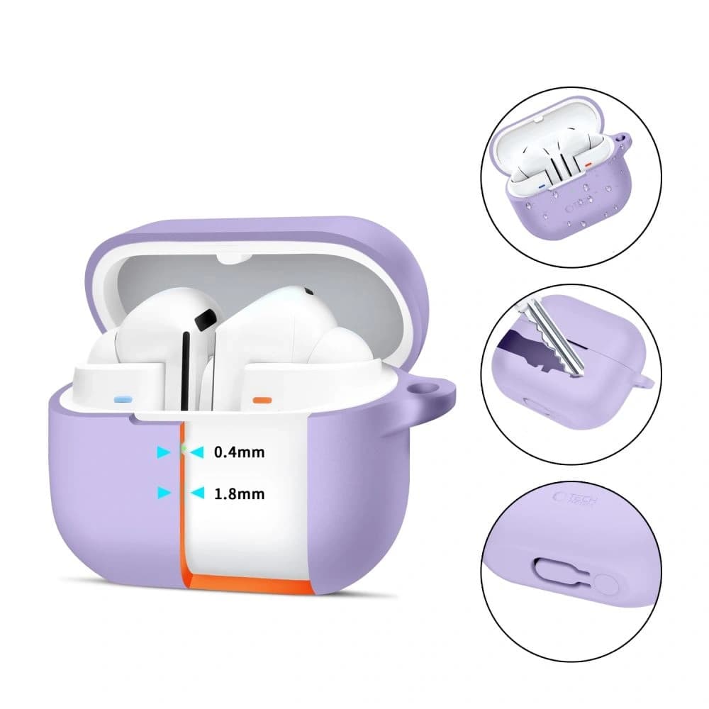 Tech-Protect Cârlig din Silicon pentru Samsung Galaxy Buds 3 / 3 FE / 3 Pro Lavandă - 2