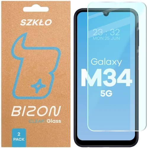 Bizon Glass Clear Duo Samsung Galaxy M34 5G [2 PACK]