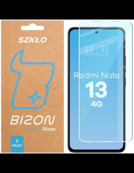 Szkło hartowane Bizon Glass Clear Duo do Xiaomi Redmi Note 13 4G [2 PACK]