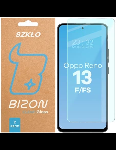 Szkło hartowane Bizon Glass Clear Duo do Oppo Reno 13 F / FS [2 PACK]